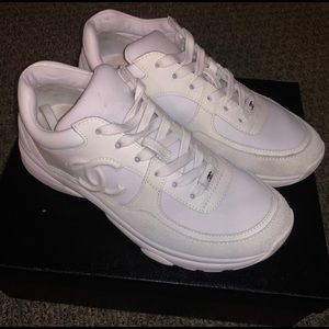Chanel Low Top Trainer CC Triple White